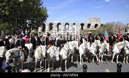 Traditionelles fest; Der Gardian fest in Arles, Provence, Frankreich. Stockfoto