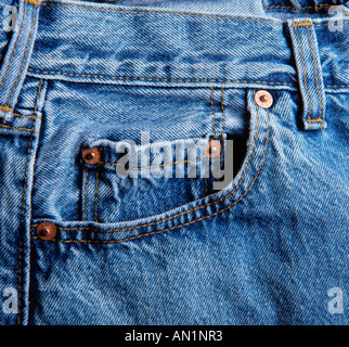 Kleidung-Tasche von Blue Jeans Stockfoto