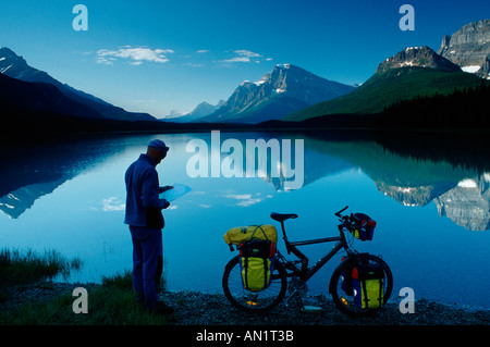 Biker / unteren Wasservögel See / Fahrradfahrer Stockfoto