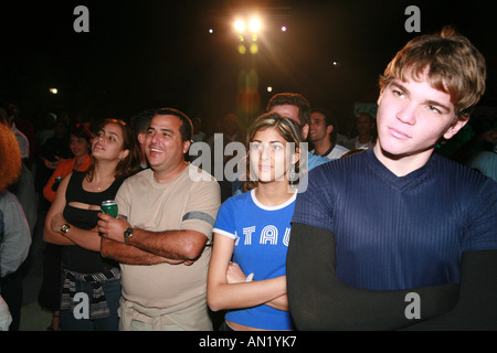 Kuba-Havanna Januar 2006 eine Fashionshow auf einer Openair-Disco-Veranstaltung in modernen la Habana in Fortaleza de San Carlos De La Cabana Stockfoto