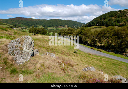 Panoramablick über Gilfach Nature Reserve Site of Special Scientific Interest in der Nähe von Rhayader Powys Mid Wales UK Stockfoto