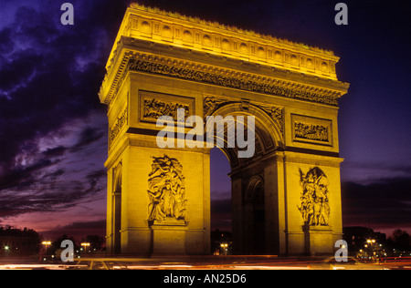 Napoleons Arc de Triomphe Place Charles de Gaulle Paris Frankreich EU Europa Stockfoto