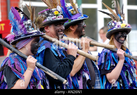 Die Widders Morris Tänzer auf Talgarth Festival der Black Mountains Powys Mid Wales UK Stockfoto