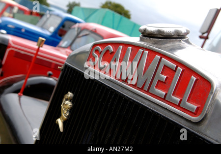 Namensschild auf SCAMMELL Oldtimer LKW Stockfoto