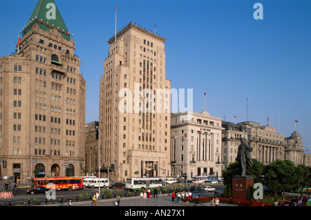 Die Bund/kolonialen Gebäuden/Historischen 1920er Architektur, Shanghai, China Stockfoto