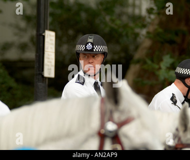 Polizeibeamter aus der Metropolitan Mounted Police, London, England Stockfoto