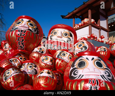 New Year Festival / Daruma Puppen, Tokyo, Honshu, Japan Stockfoto