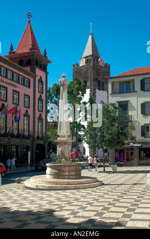 Funchal, Madeira, den Largo Do Chafariz Square Stockfoto