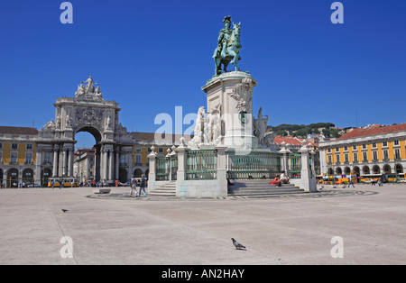 Praco Commercio, Statue von König José ich Stockfoto