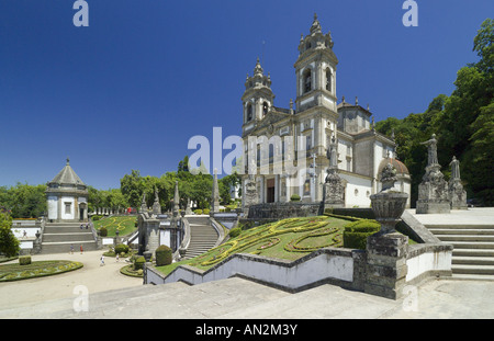 Die Costa Verde, Minho Bezirk, Braga, Portugal, die Wallfahrtskirche Bom Jesus monte Stockfoto