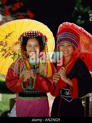 Hill Tribe Menschen / Lisu & Mong Stamm Frauen, Chiang Mai, Thailand Stockfoto