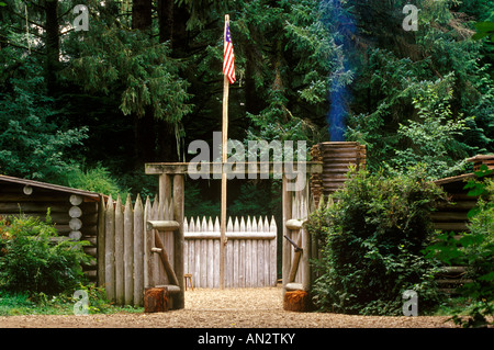 Nachbau des Fort Clatsop in Oregon Stockfoto