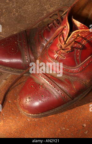 Alten Lederschuhe Stockfoto