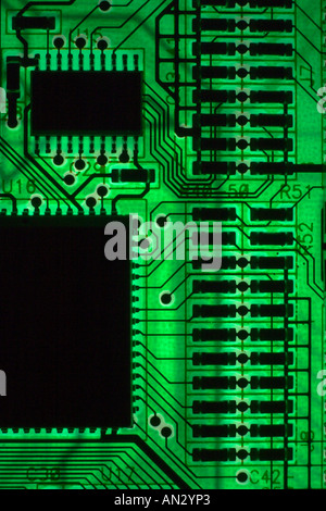 Elektronikplatine mit ICs und Smt-Geräte Stockfoto