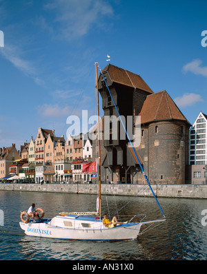 Skyline der Stadt / Gdansk Kran & Waterfront, Danzig, Polen Stockfoto