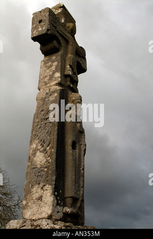 Saint Tola Kreuz oder Dysert o ' Dea High Cross, Dysert O' Dea, Co. Clare, Irland Stockfoto