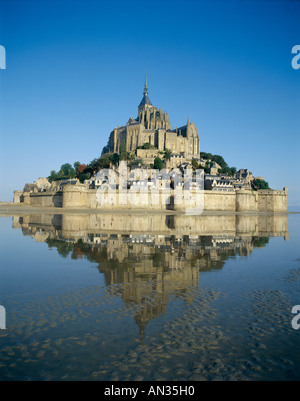 Mont-St.-Michel (Abbaye de Mont-St.-Michel), Mont St. Michel, Normandie, Frankreich Stockfoto