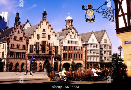 mittelalterlichen Häusern in Frankfurt am Main Deutschland Stockfoto