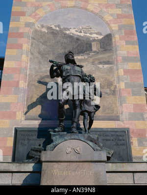 Wilhelm Tell Statue (Wilhelm sagen), Altdorf, Schweiz Stockfoto