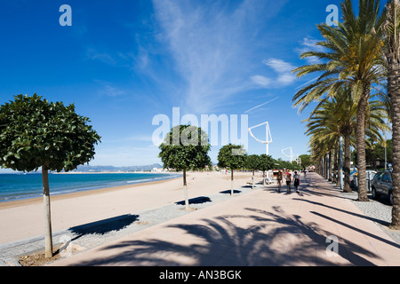 Strandpromenade, Cambrils, in der Nähe von Salou, Costa Dorada, Spanien Stockfoto