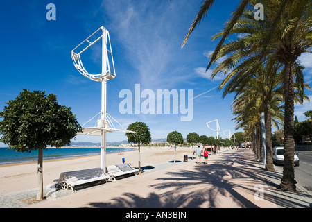 Strandpromenade, Cambrils, in der Nähe von Salou, Costa Dorada, Spanien Stockfoto