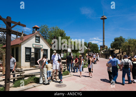 Bereich der Far West, Vergnügungspark Port Aventura, in der Nähe von Salou, Costa Dorada, Spanien Stockfoto