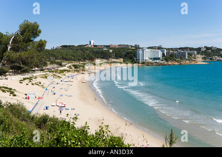 Platja Llarga und Hotel Negresco Princess, Salou, Costa Dorada, Spanien Stockfoto