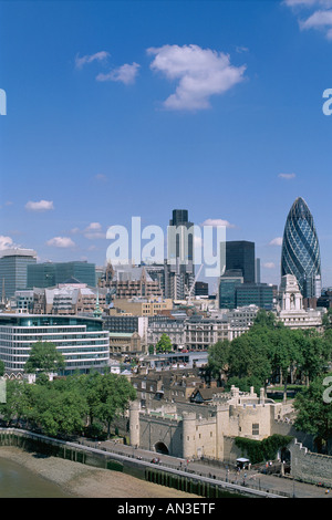 Skyline der Stadt & Themse / Aerial View, London, England Stockfoto