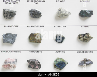 Verschiedene Gesteine und Mineralien von Butte, Montana Stockfoto