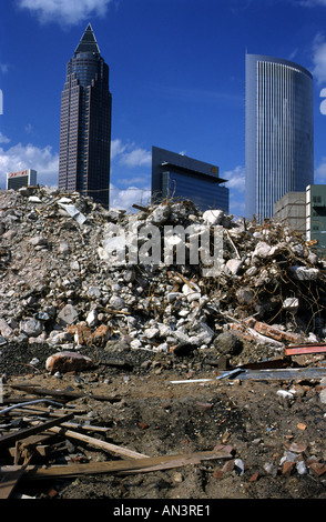 Abriss der alten Gebäude, Frankfurt am Main, Deutschland. Stockfoto