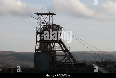 Zeche-Head bei Big Pit National Coal Museum in Blaenavon, Wales UK Stockfoto