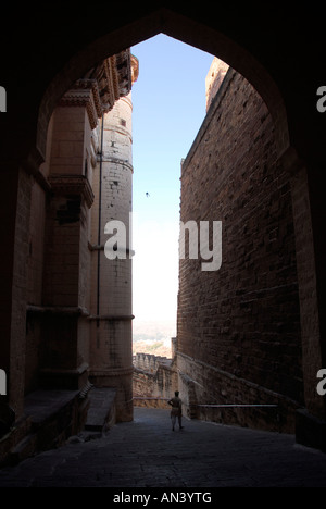 Mehrangarh Fort, vielbereiste, Rajasthan, Indien Stockfoto