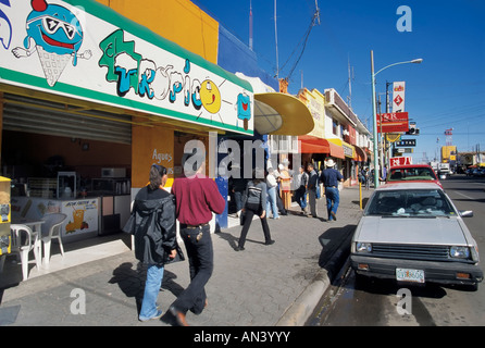 Avenida Morelos in Mennoniten Stadt Cuahtemoc, Bundesstaat Chihuahua, Mexiko Stockfoto