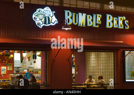 Cafe Leuchtreklame an der Route 66 in Albuquerque, New Mexico, USA Stockfoto