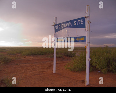 New Mexico Roswell Schild nahe beanspruchten UFO-Absturzstelle nördlich der Stadt Stockfoto