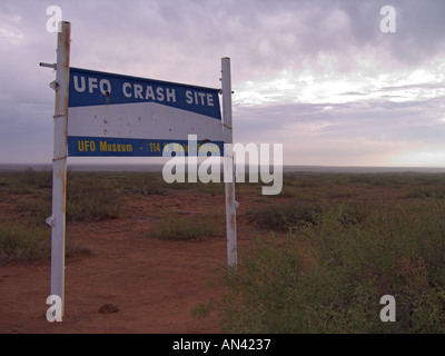 New Mexico Roswell Schild nahe beanspruchten UFO-Absturzstelle nördlich der Stadt Stockfoto