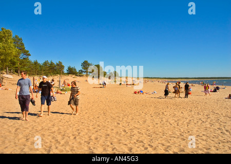 Menschen am Yyteri Strand Ostsee in Pori westlichen Finnland-Nordeuropa Stockfoto