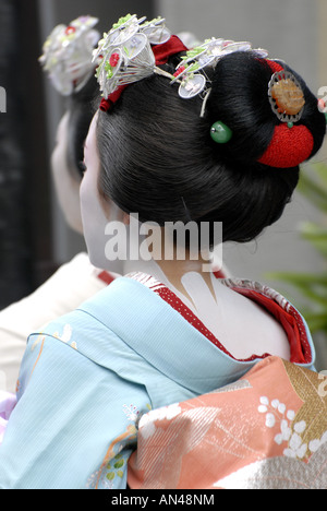 Maiko (Lehrling Geisha) In Miyagawacho Kyoto Japan. Stockfoto