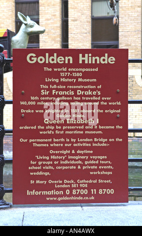 Golden Hinde, St Mary Overy Dock, Southwark Stockfoto