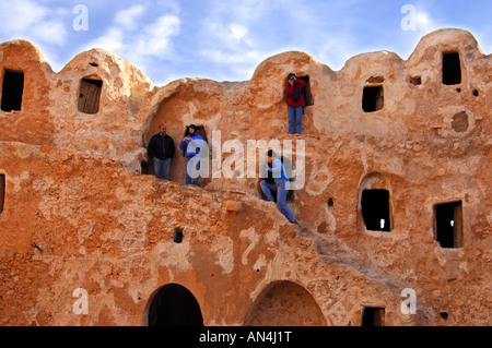 Lagerräume in der Berber Getreidespeicher Qasr al Hadj Nafusah Berge Libyen Stockfoto