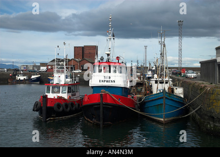 Angelboote/Fischerboote vertäut in Troon Hafen Ayrshire Scotland UK Stockfoto