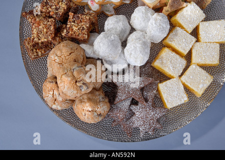 Eine Platte mit sortierten Urlaub cookies Stockfoto
