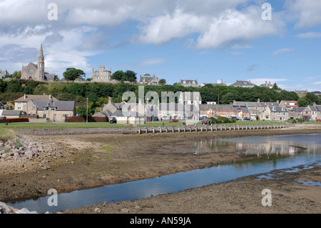 Der Fluss Lossie in Lossiemouth Meer Stadt, Morayshire. Schottland.  XPL 3228-321 Stockfoto