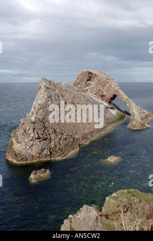 Beugen Sie Geige Rock, Portknockie, North East Aberdeenshire, Grampian. Schottland.  XPL 3258-323 Stockfoto