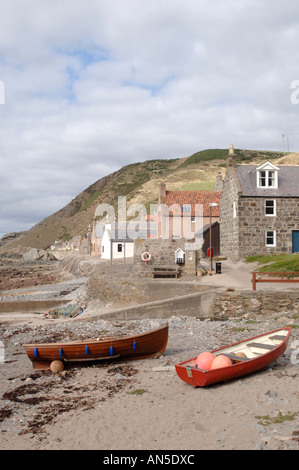 Crovie Gemeinschaft Dörfchen auf der Banffshire Küste westlich von Fraserburgh, Schottland.   XPL 3290-326 Stockfoto