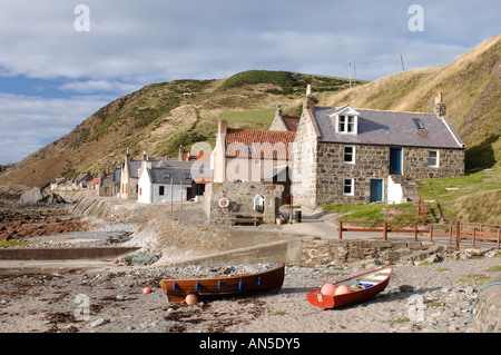 Crovie Gemeinschaft Dörfchen auf der Banffshire Küste westlich von Fraserburgh, Schottland.  XPL 3292-326 Stockfoto