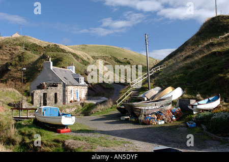 Crovie Gemeinschaft Dörfchen auf der Banffshire Küste westlich von Fraserburgh, Schottland.  XPL 3293-326 Stockfoto