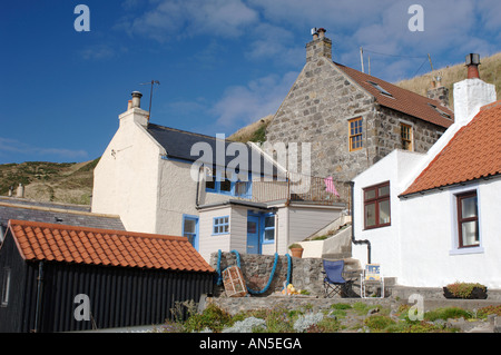 Crovie Gemeinschaft Dörfchen auf der Banffshire Küste westlich von Fraserburgh, Schottland.  XPL 3295-326 Stockfoto