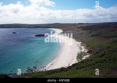 Scilly Punkt von oben Little Bay St Martins IOS mit Great Bay im Hintergrund zu sehen Stockfoto