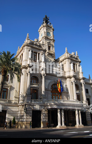 Rathaus, Plaza del Aguntamiento, Valencia, Costa del Azahar, Provinz Valencia, Spanien Stockfoto